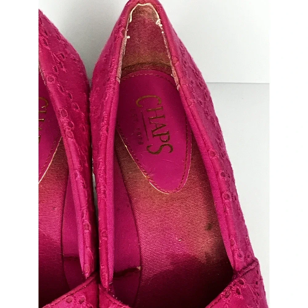 Cottagecore Chaps Shoes Sz 7.5 Espadrille‎ Pink Wedge Prairie Fairycore